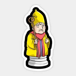 Cool bishop as a chess piece Sticker
